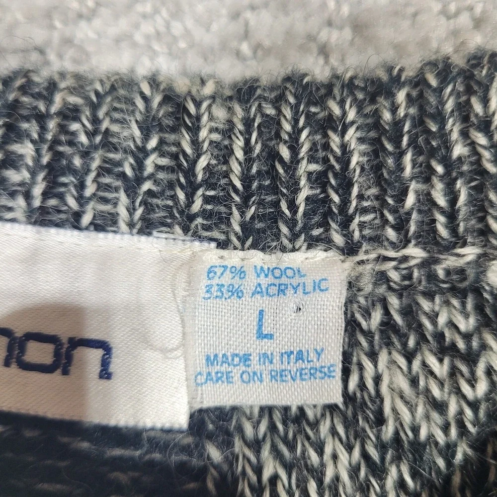 Vintage Damon Sweater Wool Mens Large Made In Italy Cable Knit